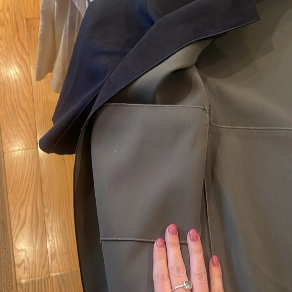 Navy blue and grey reversible suede coat sizes large medium - Picture 6 of 7